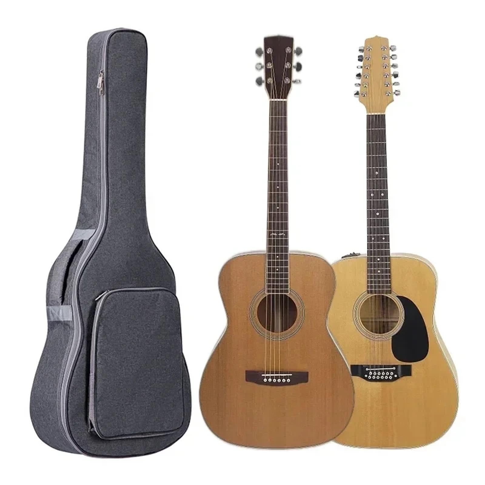 Custodia per Chitarra Zaino for Chitarra Custodia Protettiva for mandolino Impermeabile Doppia Tracolla Chitarra Acustica Classica Custodia Imbottita Spessa(Gray)
