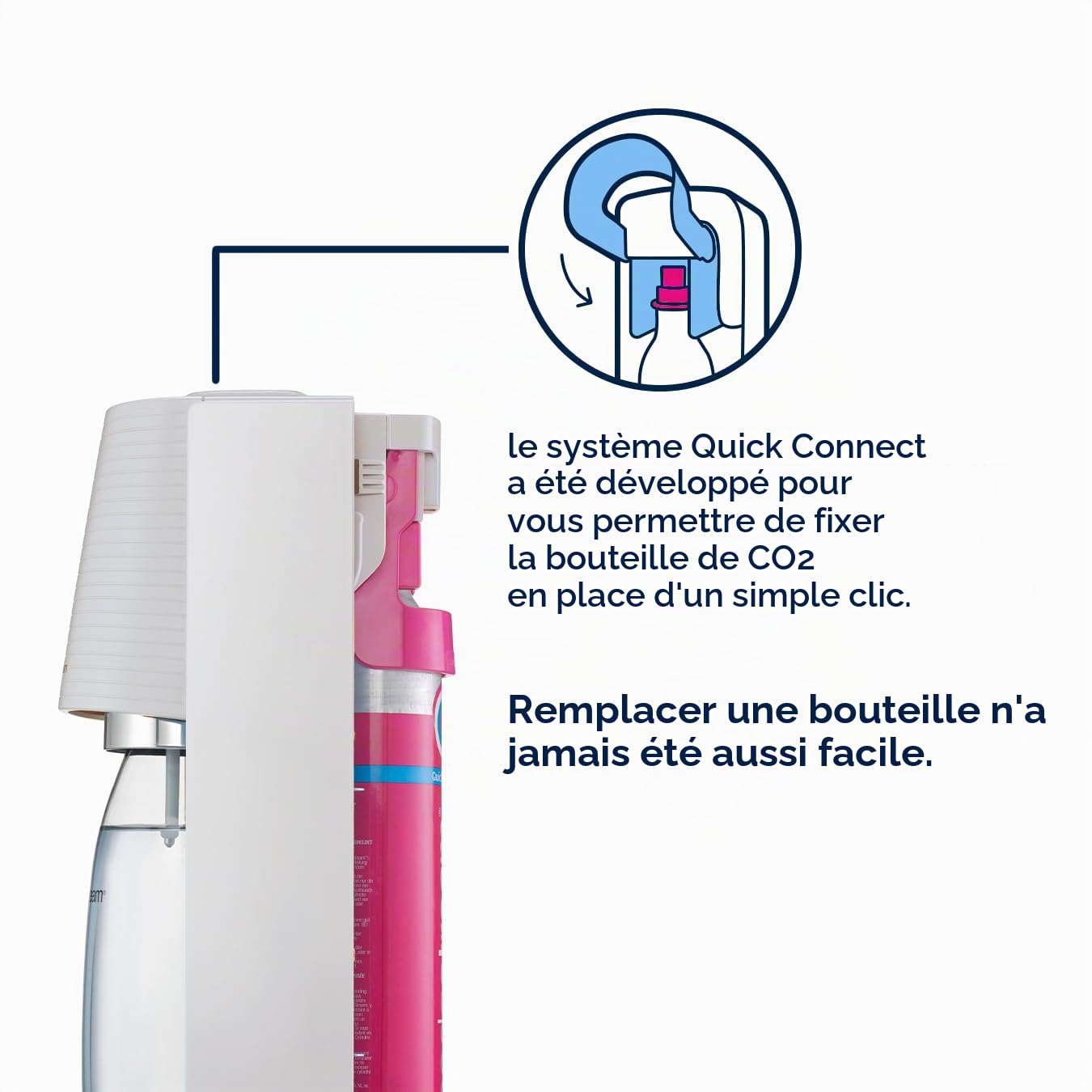 SodaStream Terra Machine à eau pétillante, machine à eau pétillante et bouteille d'eau pétillante de 1 l, machine à boissons rétro avec bouteille d'eau sans BPA et bouteille de gaz CO2 à connexion