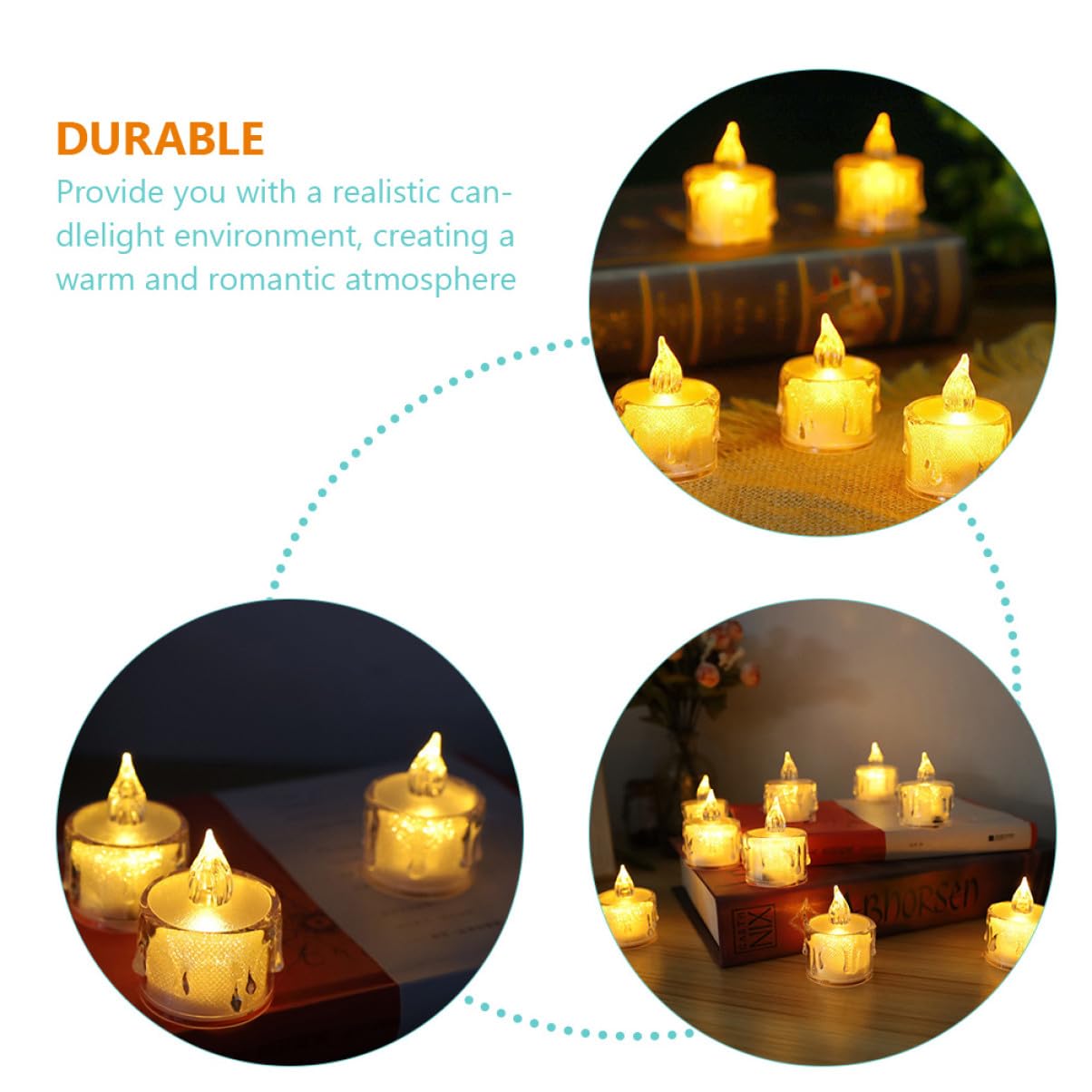 24 Pezzi Candele LED Senza Fiamma Luci Elettroniche Batteria Fiamma Realistica per Feste Ristoranti e Sicure e Decorazioni Atmosferiche