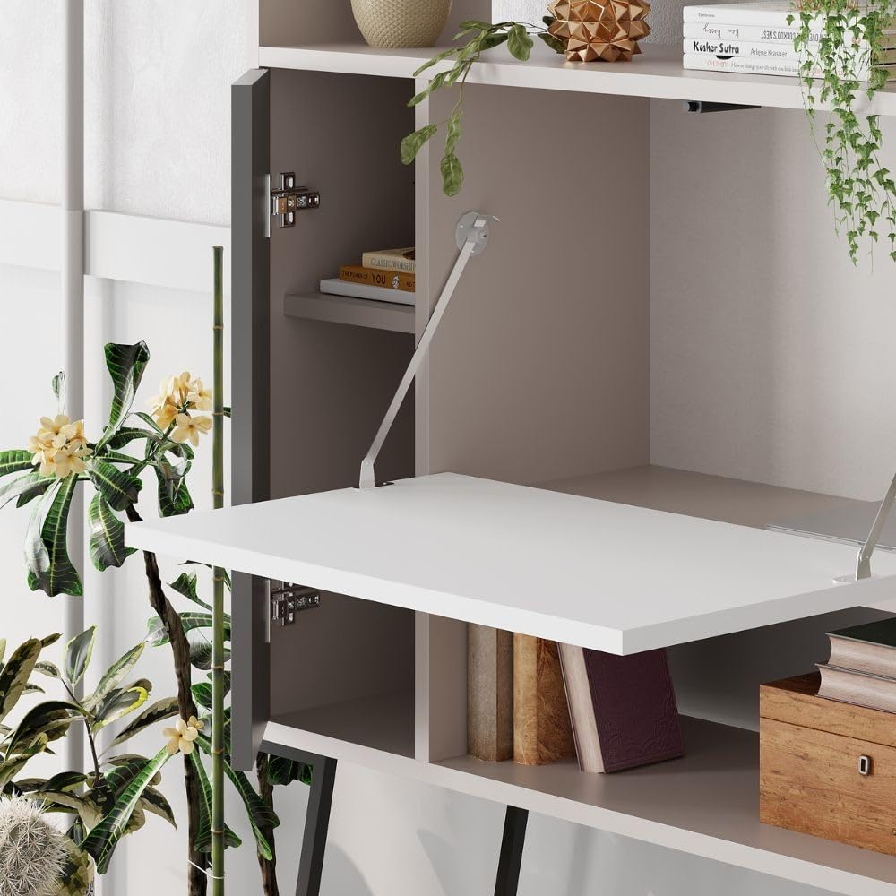 Mobile Multiuso scrivania Tatti Colore Light Mocha Bianco Antracite