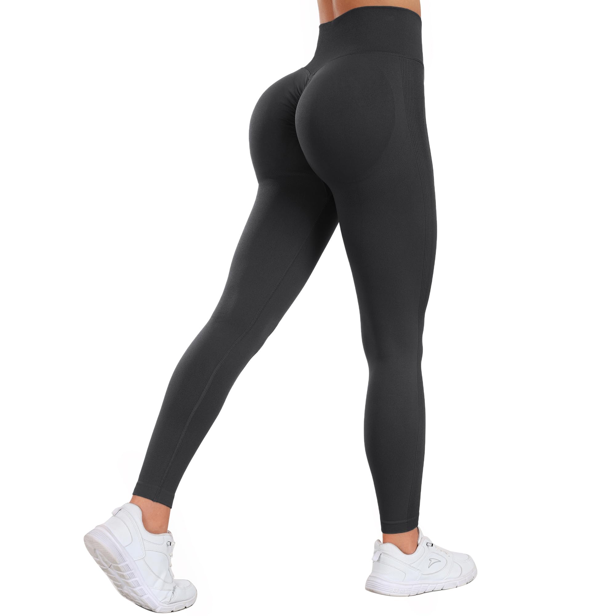Somdiffy Leggins Sportivi Donna Push Up Leggings Palestra Vita Alta Pantaloni Fitness Yoga Anticellulite