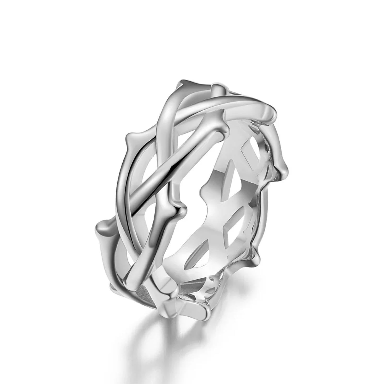 Ring Ringe Damen Bijouterie Herren Europäischer Und Amerikanischer Geflochtener Ring Mit Rankenmuster, Stilvoller, Trendiger Handschmuck