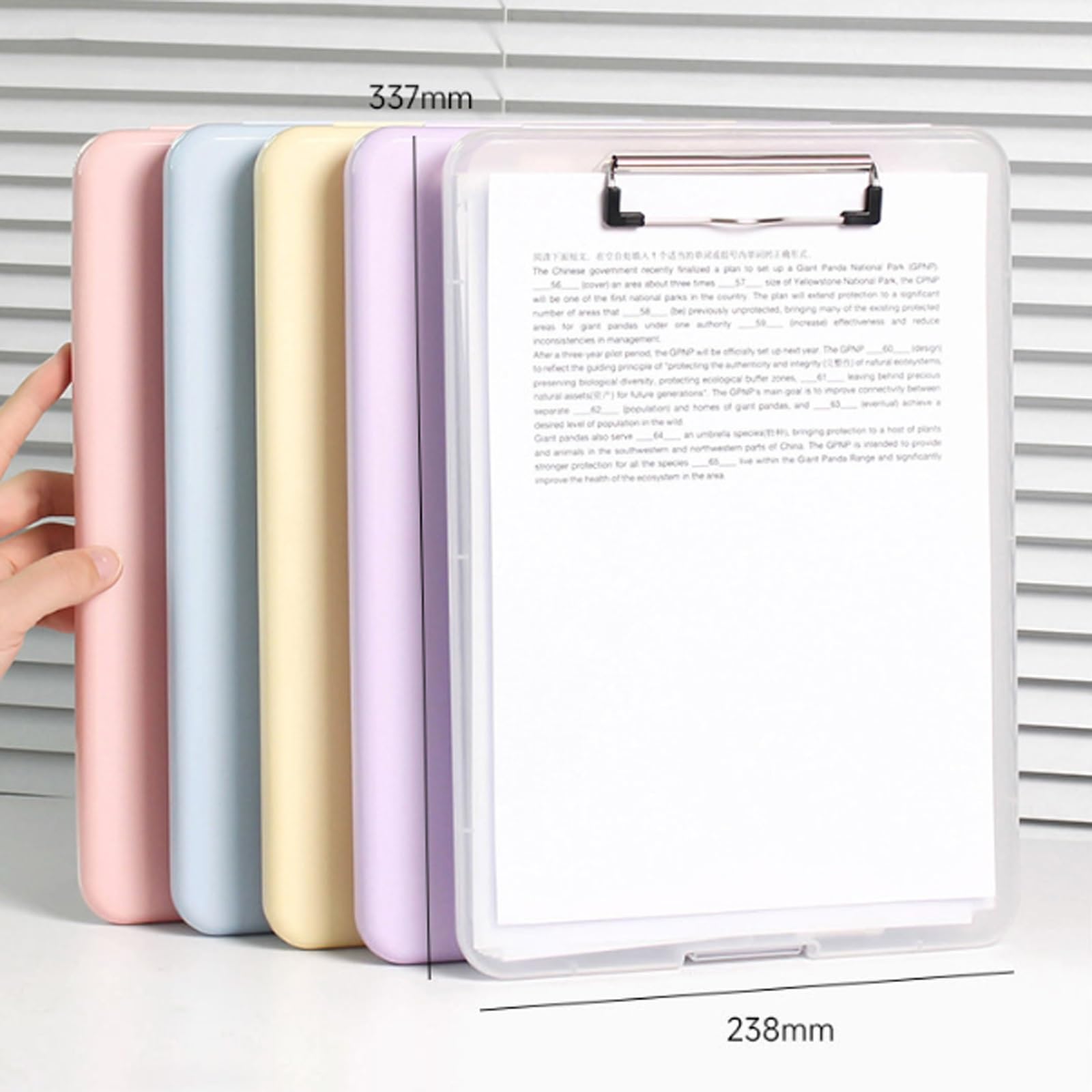 Presse-papiers avec rangement avec porte-stylo Dossier