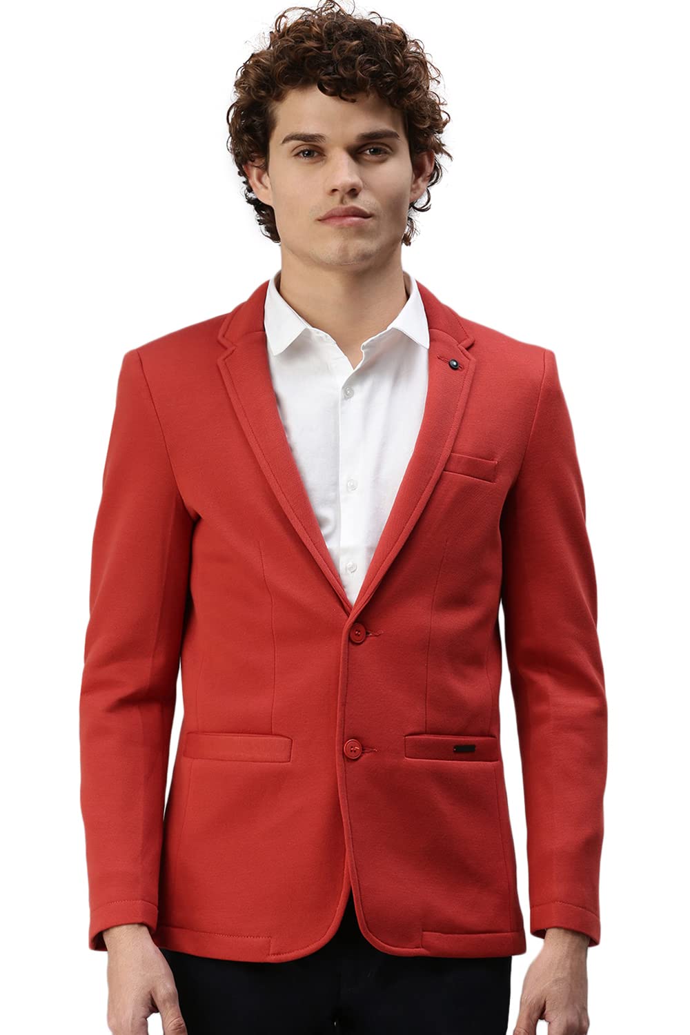 showoffff Men Casual Solid Blazers_AR05_Rust-picture-43