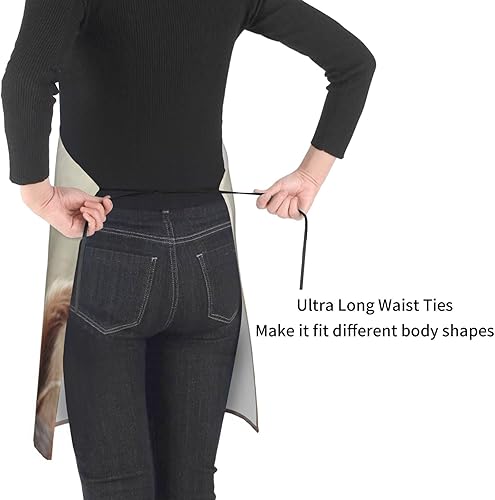 Miniatura 6 de Waterproof Apron With 2 Pockets,Kitchen Chef Aprons Bibs For Cooking Baking Painting Gardening Grooming