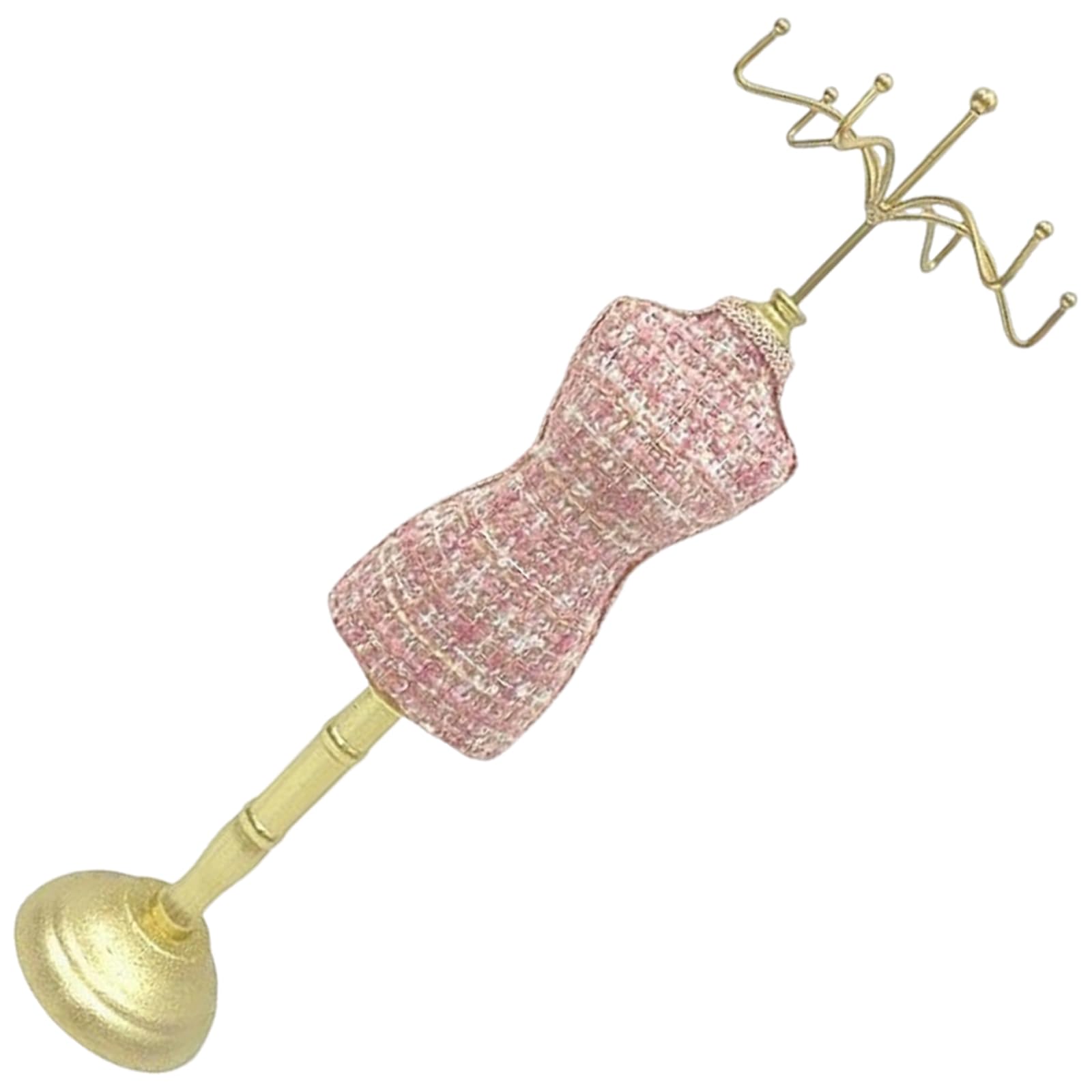 Human Shaped Fabric & Metal Jewelry Display Stand, Compact Sturdy Home Store Compact Jewelry Organizer for Earrings, Rings, Charms, フリーサイズ