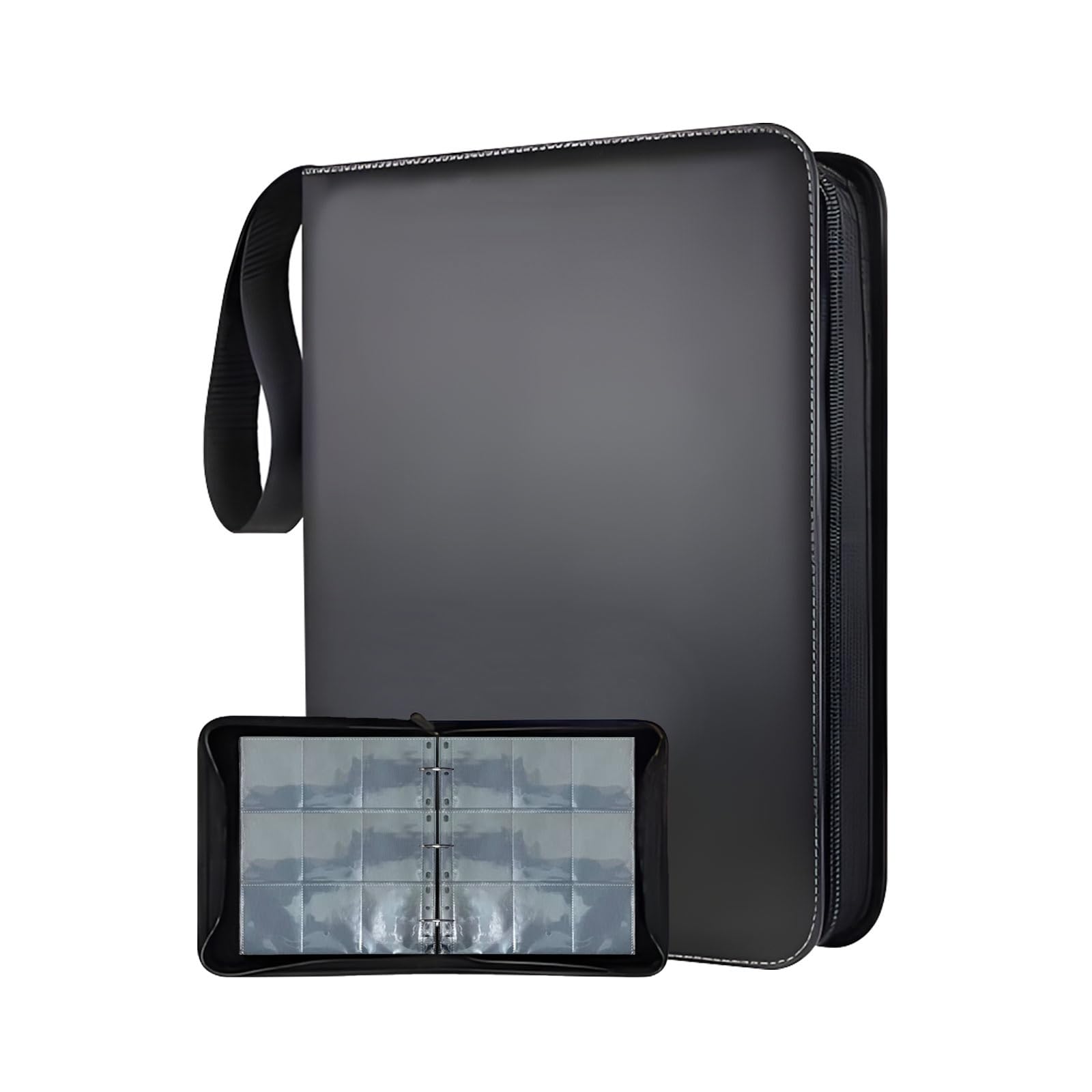 Large Capacity 900 Slots Card Binder with 50 Black 9 Pocket Pages and Secure Closure Design for Collectors Trading Card Planner Black