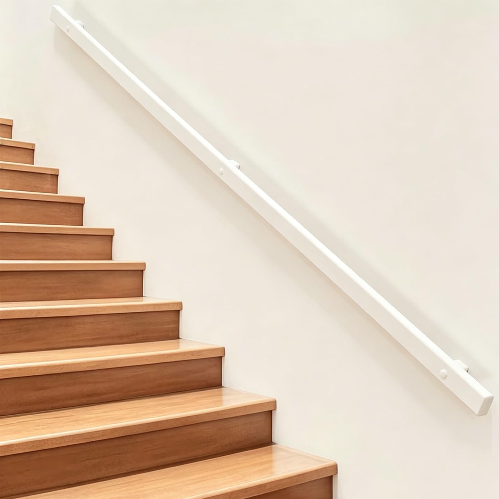 Drsyffsup One Color Modern Handrail For Stairs - 1M 150Cm 2M 240Cm 3M 4.5M 6M Metal Staircase Banister Railing External Outside Wall Mount Safety Hand Rails Support Rod(18Ft/540Cm)