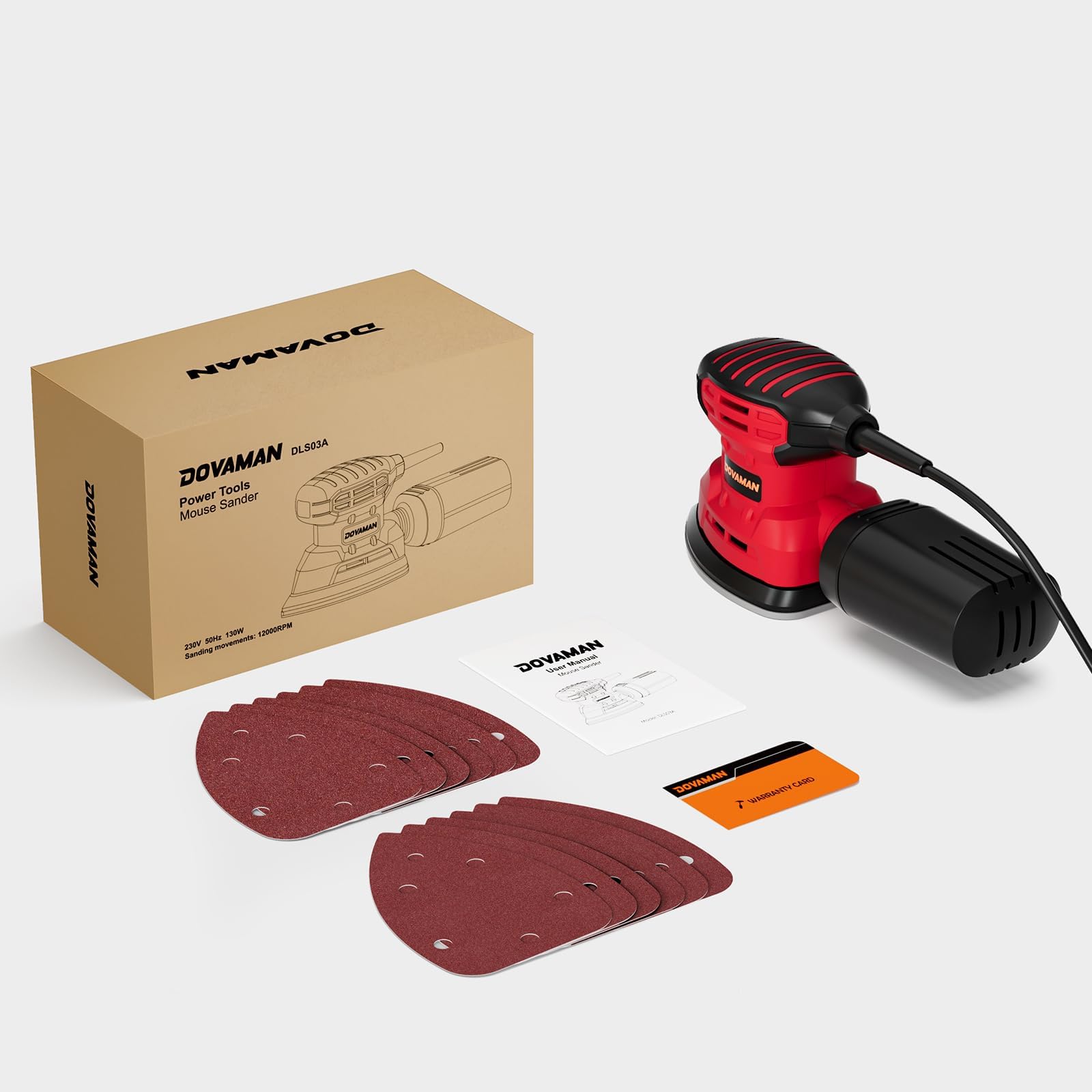DOVAMAN Detail Sander - 12000 RPM Palm Tool -8
