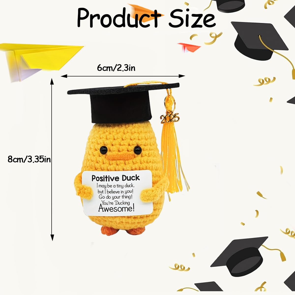 Graduation Gifts, Inspirational Positive Duck with Cap and Greeting Card Graduation Gifts Class of 2025 - Image 2
