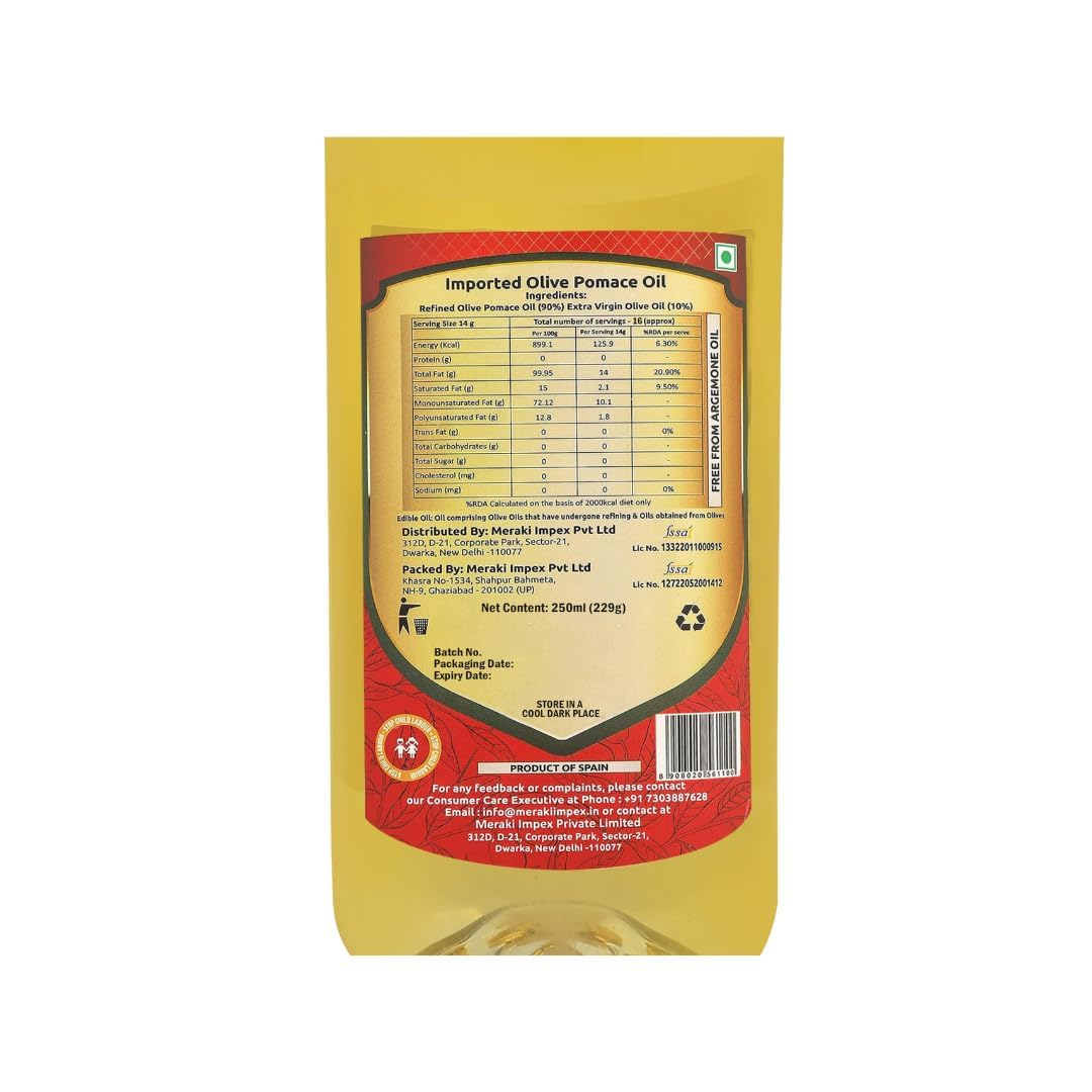 Martino Pomace Olive Oil 1 Litre (Pack-3)| All purpose cooking olive oil for everyday Indian cooking | Ideal for deep frying, roasting, baking | High MUFA & Low in Saturated Fat. 3