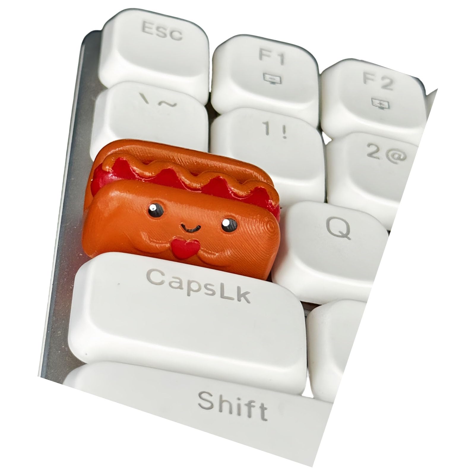 Elnwnnkc Resin Food Keycaps Realistic Burger Fries Hotdog Designs for Mechanical Keyboards Lightweight and Durability 3D Printed Resin Food Keycaps