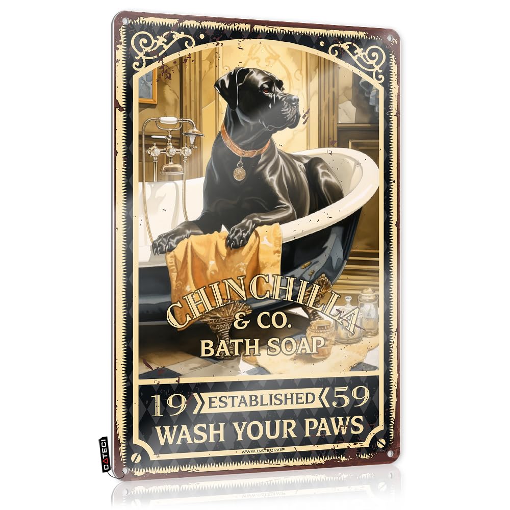 Fzfn Colour Art Sports Ready To Hang - Cane Corso Bath Soap Wash Your Paws Collection For Backyard(30X40cm)