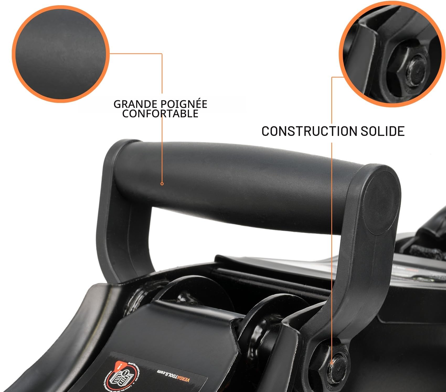 Verda Cric hydraulique rouleur 2,5T Profil Bas 85–365 mm, avec 3 Patins en Caoutchouc, Coffret de Transport et Gants, cric Auto pour Voiture, SUV et Camping-Car, idéal pour Changement de pneus