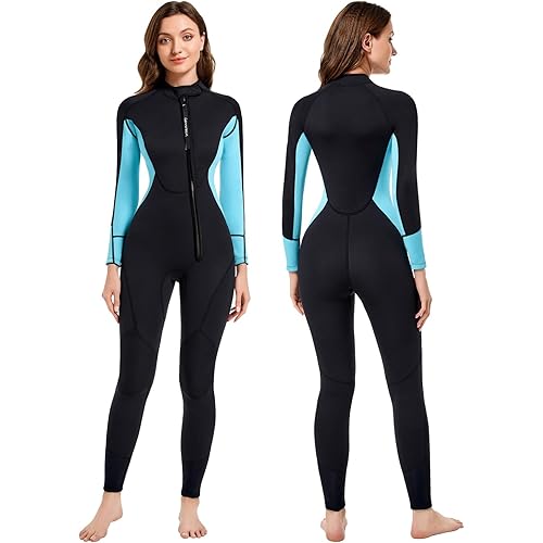Lemorecn (16 Sizes) Mens Wetsuits Jumpsuit Neoprene 3/2mm and 5/4mm Full Body Diving Suit for Men and Women