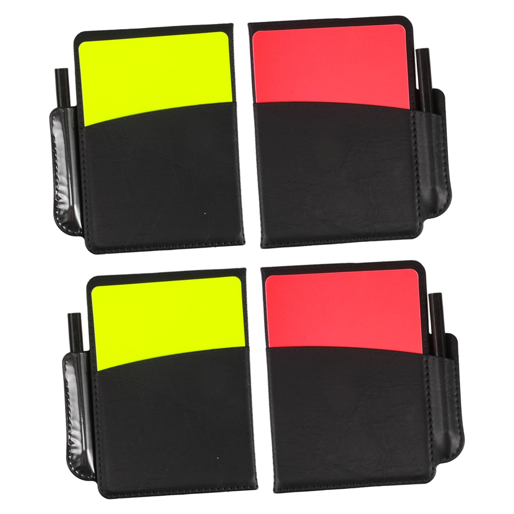 Toddmomy Soccer Referee Card Set with Red and Yellow Cards Card Holder Scorebook and Pencil Essential Accessories for Soccer Officials and Training Sessions