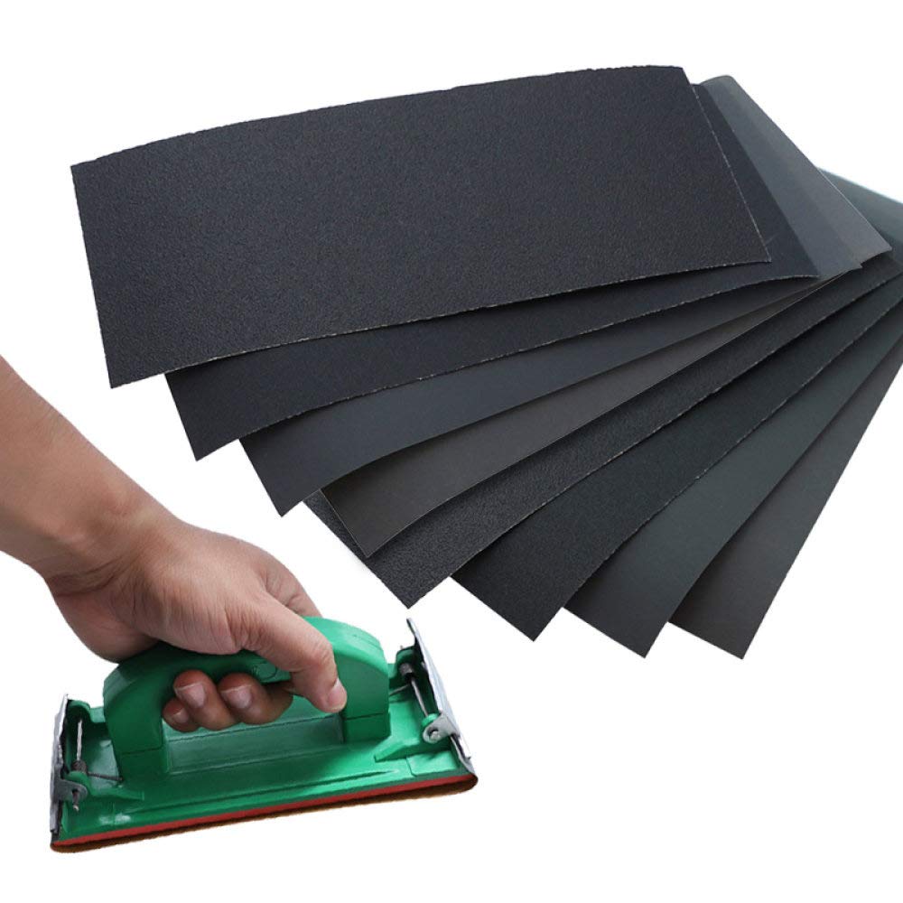 9 * 3,6 pollici carta vetrata carburo di silicio carta vetrata a secco bagnato 120-3000 fogli di carta abrasiva grana per levigatura legno metallo, 121 pezzi