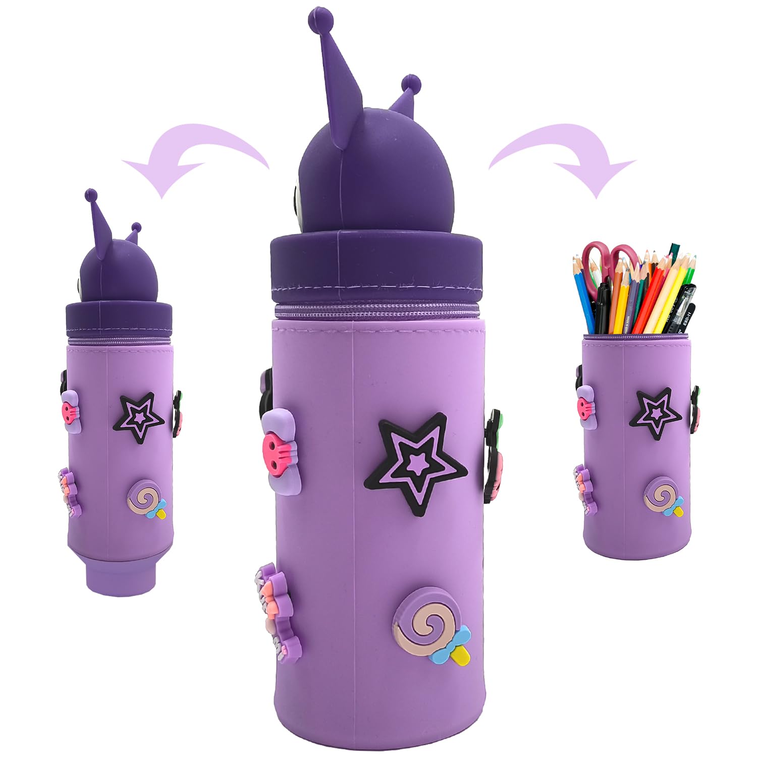 Trousse Kawaii - Trousse À Crayons - Couleur Kawaii - Transparent - Pour L'École Et Le Bureau