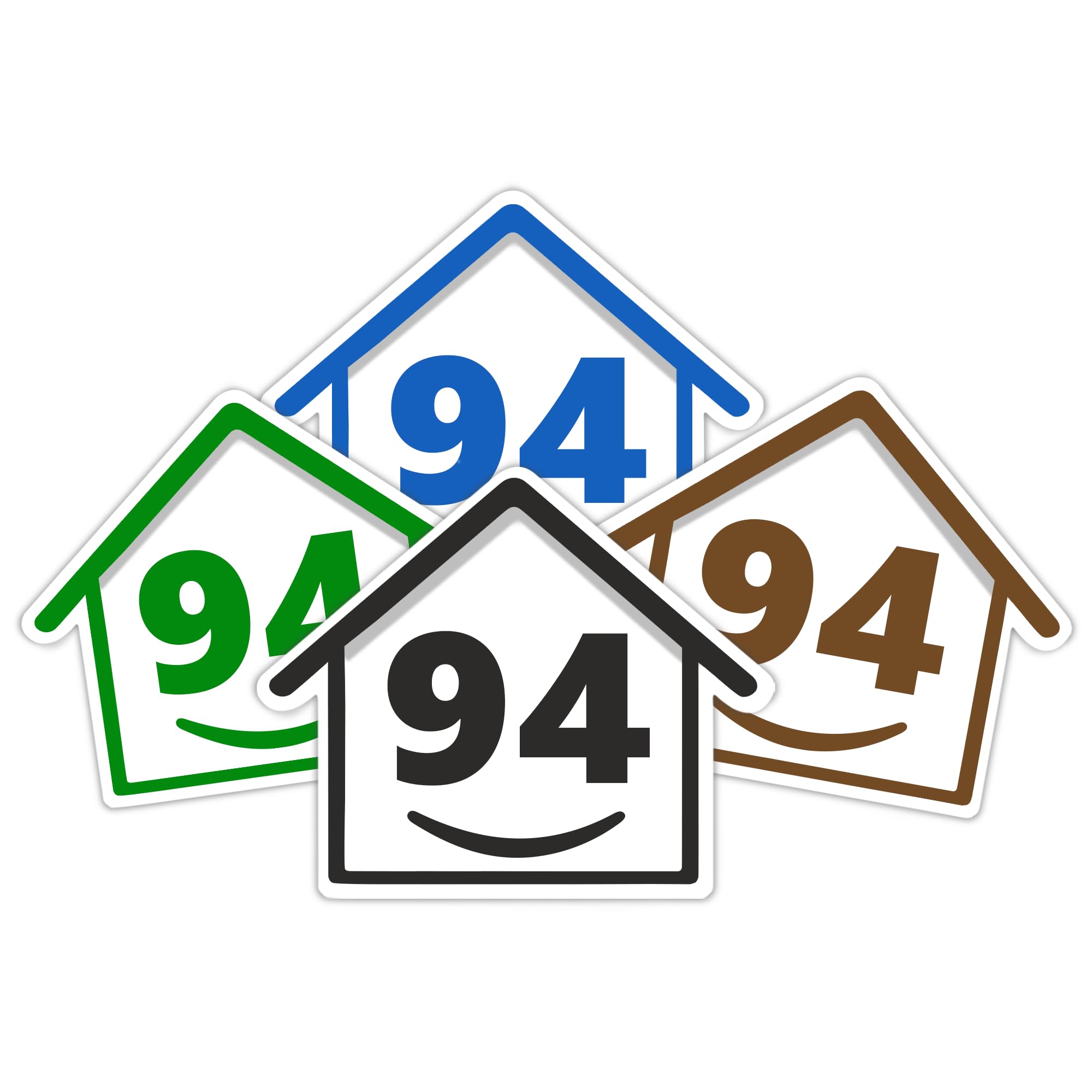 4 x Bin Numbers for Wheelie Bins, 1-99, 15cm ‘Happy House’ Colour Design Dustbin Stickers, Easy Application Stick On Number Stickers - Weatherproof Self Adhesive Vinyl – Blue, Black, Green, Brown (25) — view 21