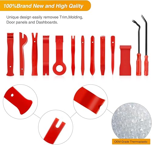 Miniatura 21 de GOOACC Kit de 5 piezas de herramientas para remover los clips de molduras de puertas y tablero de audio del automóvil sin rayar Azul