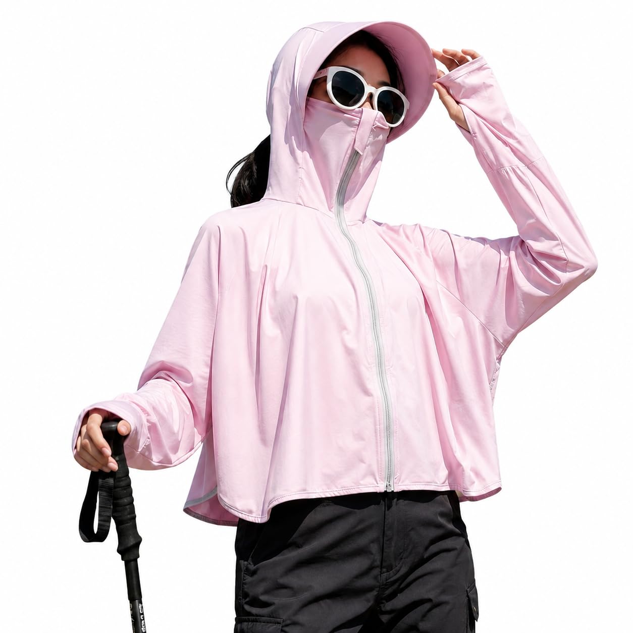 Women's UV Protection Sun Jacket Oversized Pink Colour-picture-51