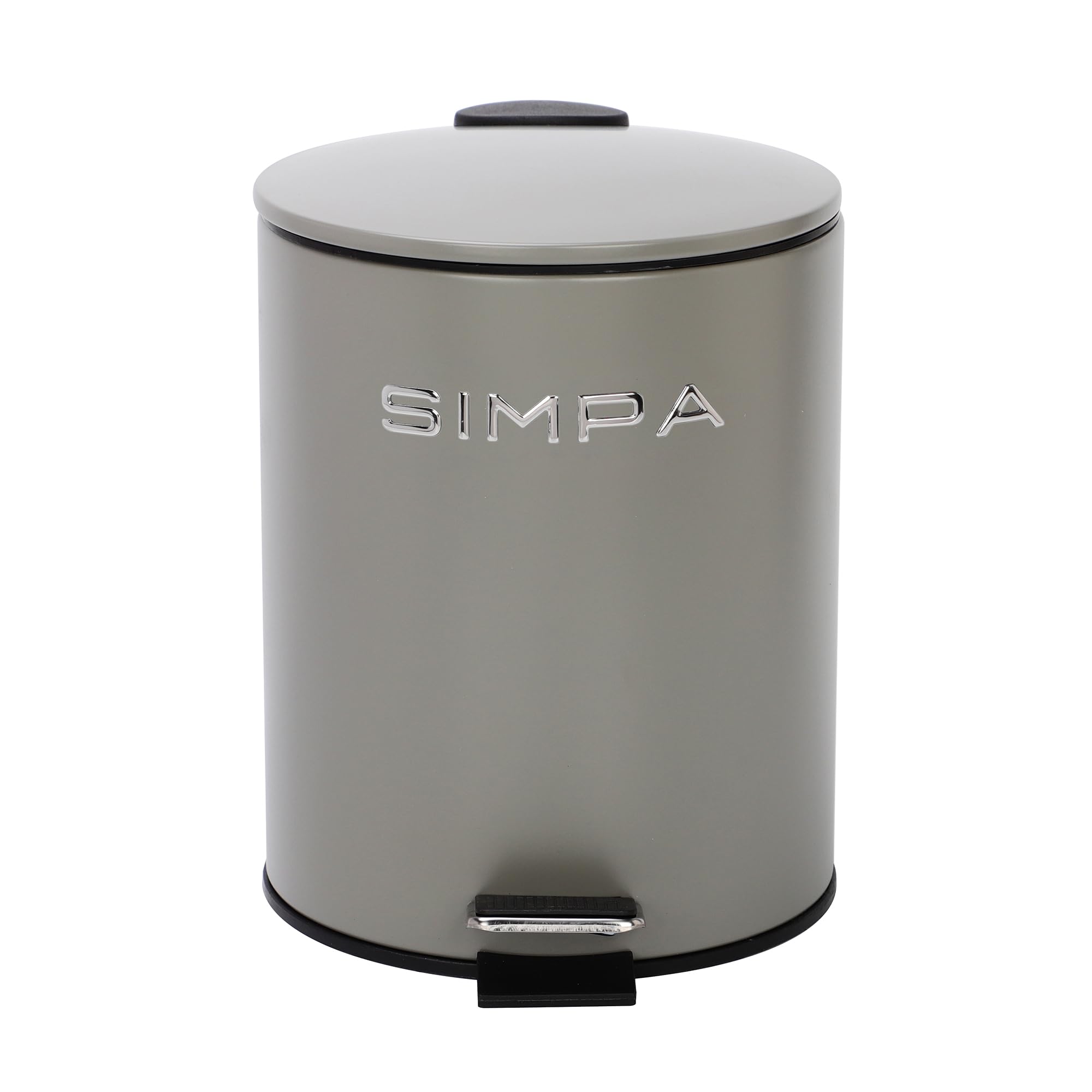 simpa 5L 5 Litre Matt Dark Grey Slim Soft-Closing Pedal Dustbin.