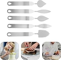 Vista 6 de DOITOOL Juego de 5 herramientas para hornear, espátulas de hoja, cortador de chocolate, cortador de chocolate, decoración de pasteles, mousse