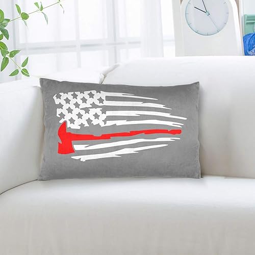 Miniatura 2 de Funda de almohada fina con bandera de línea roja de 14 x 20 pulgadas, 16 x 24 pulgadas, 20 x 30 pulgadas, funda de almohada para cama, sofá,