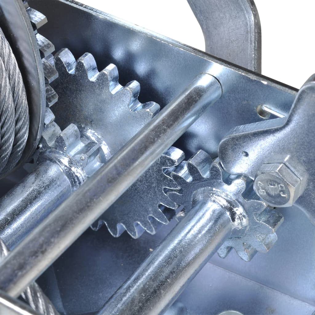Cabrestante manual de 1130 kg de hierro con cuerda de 10 m, cable de alambre de 5 mm, transmisión de 4 a 1 y 8 a 1, 2 vías, cabrestante para remolque, barco, taller, garaje e inserciones