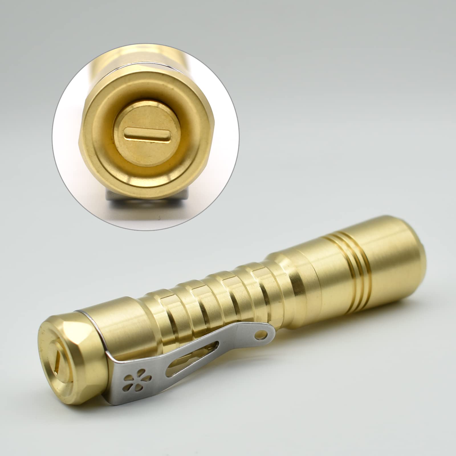 ReyLight Pineapple V3 Solid Brass AA/14500 Custom EDC Flashlight
