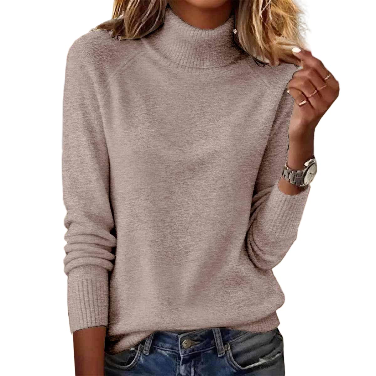 Womens Turtleneck Sweaters 2025 Soft Cozy Long Sleeve Pullover Sweater Dressy Casual Tops