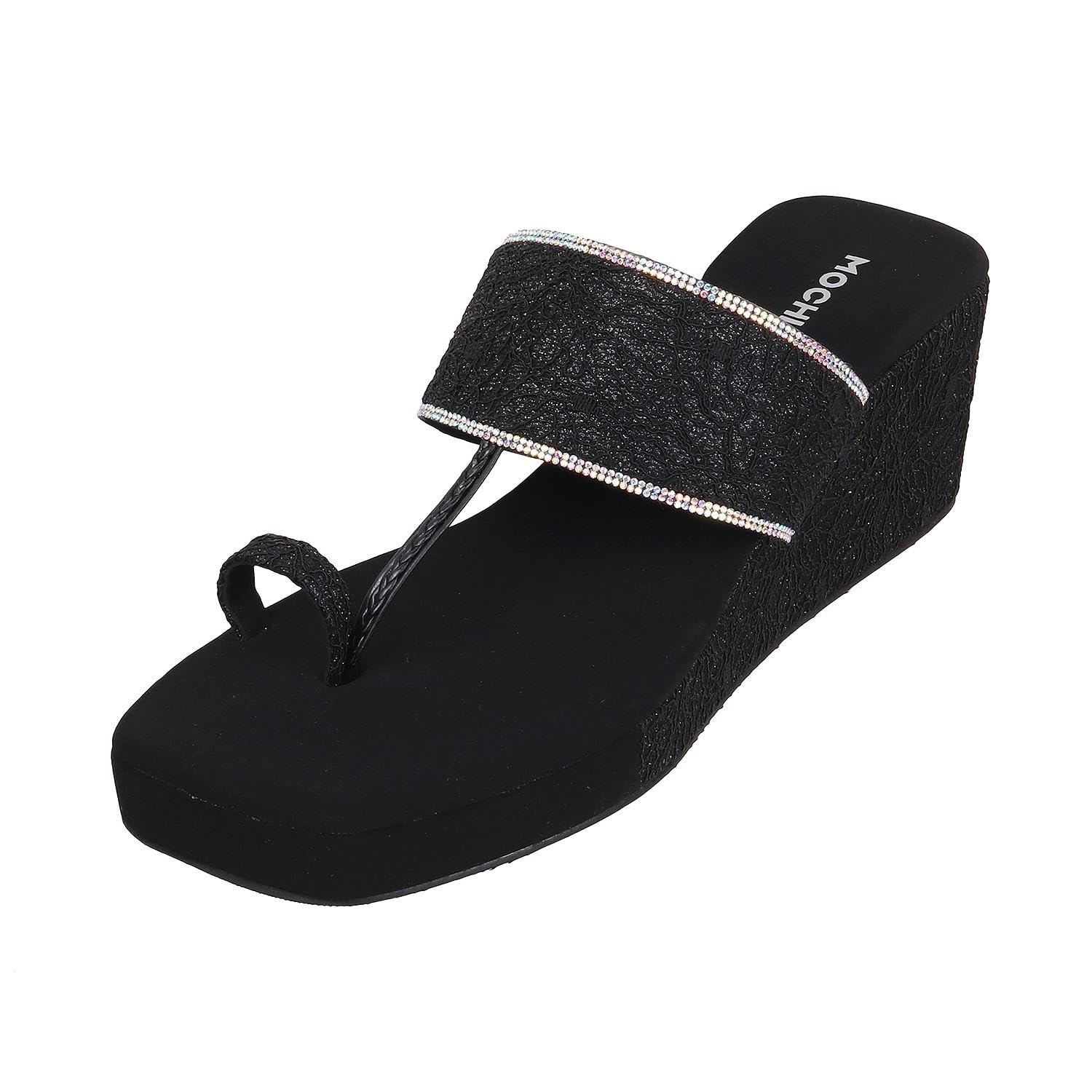 Mochi Women Black Wedge Heel Fashion Sandal UK/3 EU/36 (35-994) (B0CPTGW4DH) Amazon Price History, Amazon Price Tracker