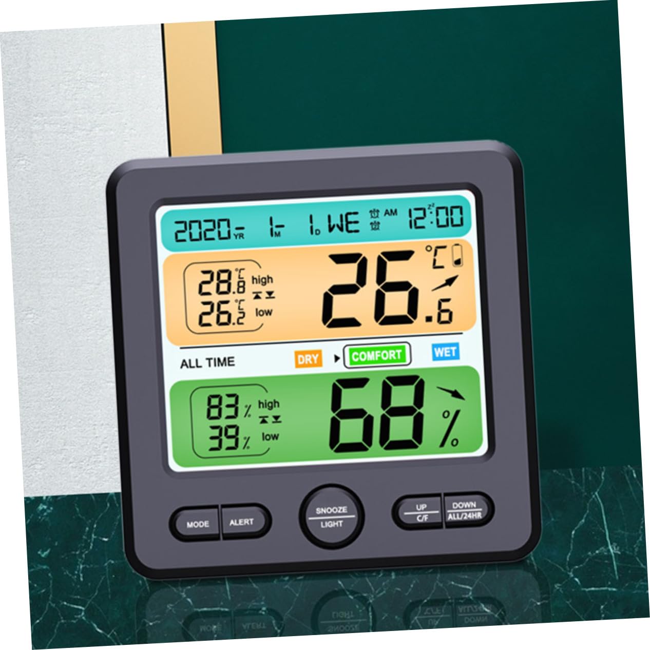 Termometro Digitale Igrometro Misuratore di Temperatura e Umidità Interna per Casa Ufficio Cucina Letto Ampio Display Leggibile e Pratico per Misurazioni Precise