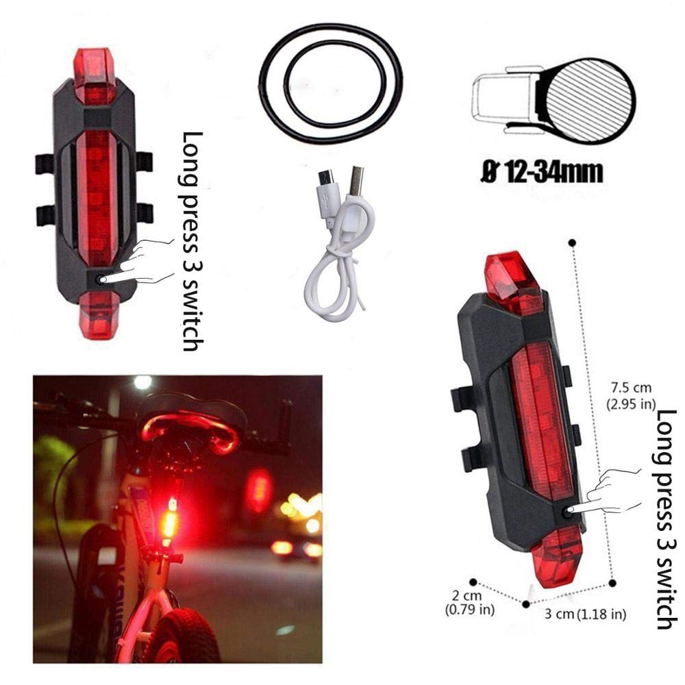 1200 lúmenes luz de Bicicleta Faro de Bicicleta LED luz Trasera USB Linterna Recargable Linterna de Ciclismo para lámpara de Bicicleta