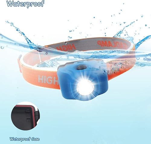 Miniatura 4 de Paquete de 4 faros LED de 5 W súper brillantes de un solo modo, faros delanteros impermeables y ligeros para adultos y niños, correr y acampar