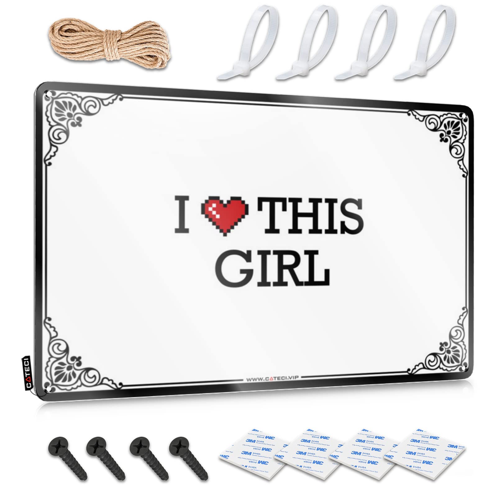 Fzfn Girls Colour Signs Accessory Waterproof Artwork, Humorous Retro Print For Cafe Pub Pool | Bathroom Gifts Pre-Drilled Custom I Love This (30X40cm)