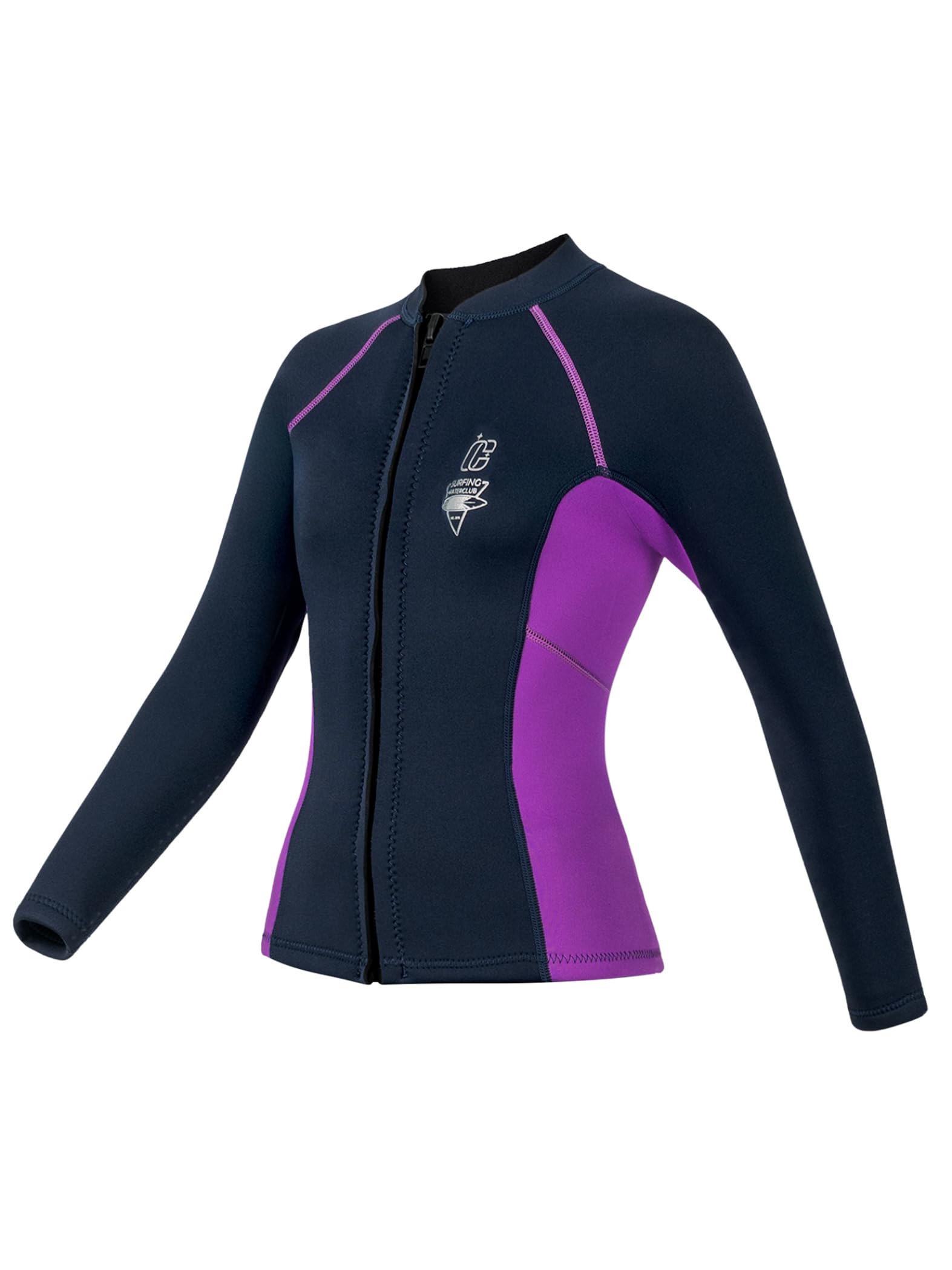 Muta da donna in neoprene, 3 mm, giacca a maniche lunghe, rashguard per immersioni, surf, snorkeling, nuoto