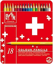 Lápis de Cor Aquarelável, Caran D'Ache, Swisscolor, 1285.718, 18 Cores