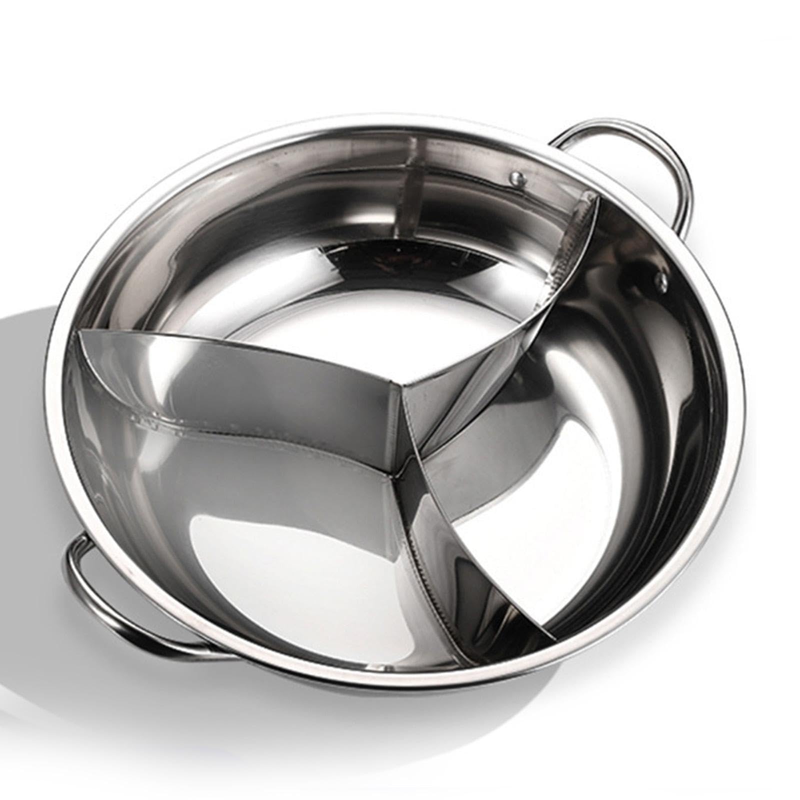 Pentola in acciaio inox divisa multiuso 3 in 1 adatta per piano cottura a induzione, fornello a gas, pentola per zuppa, per per cucina domestica, 36 Cm