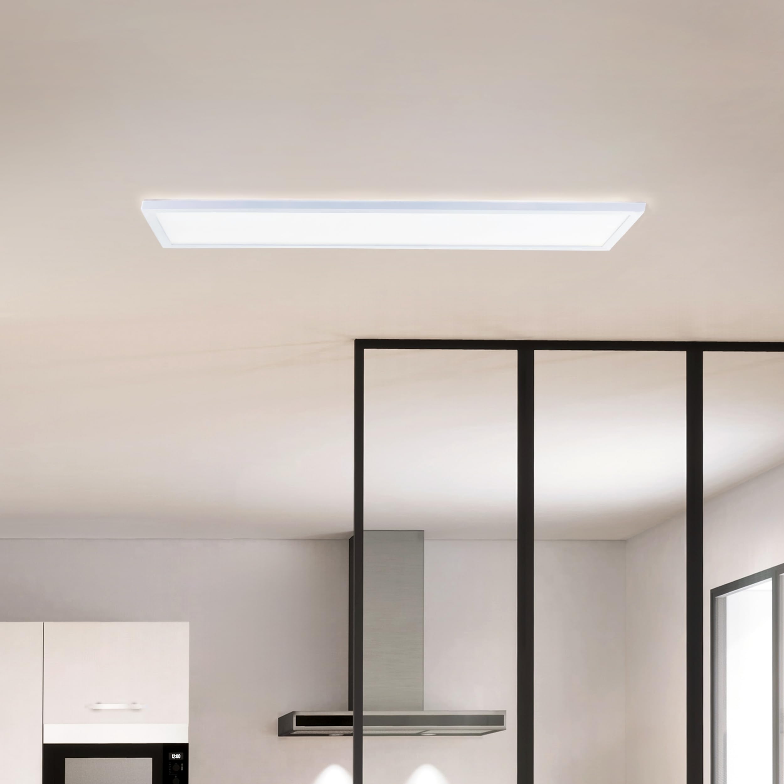 Brilliant Panel LED de superficie Basic | 25 x 96 cm | panel de pared y techo con marco blanco y color de luz blanco neutro (4000 K) | 24 W | 3200 lm | para cualquier habitación | de plástico