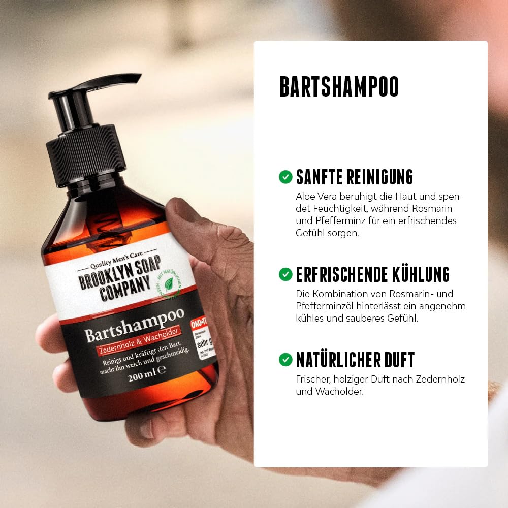 Brooklyn Soap Company Ultimate Beard Box Kit d'entretien de barbe avec huile à barbe, shampoing à barbe, brosse à barbe, cire à barbe et crème à barbe – Idée cadeau pour homme