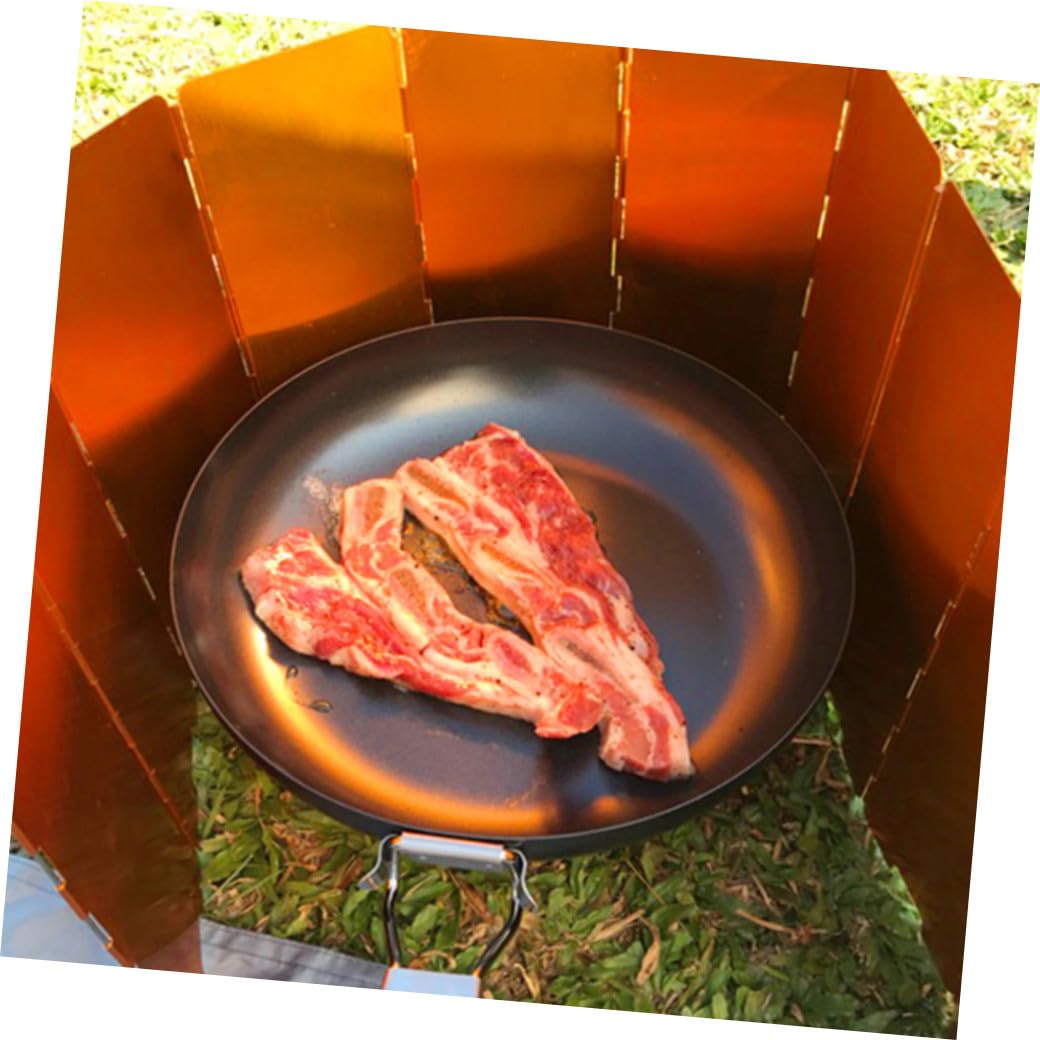 Outdoor-Windschutz wanderausrüstung Portable Stove Accessory klappbarer Herd klappbarer Windschutz für Herd Camping-Windschutzscheibe Windschutz für Campingkocher Yellow