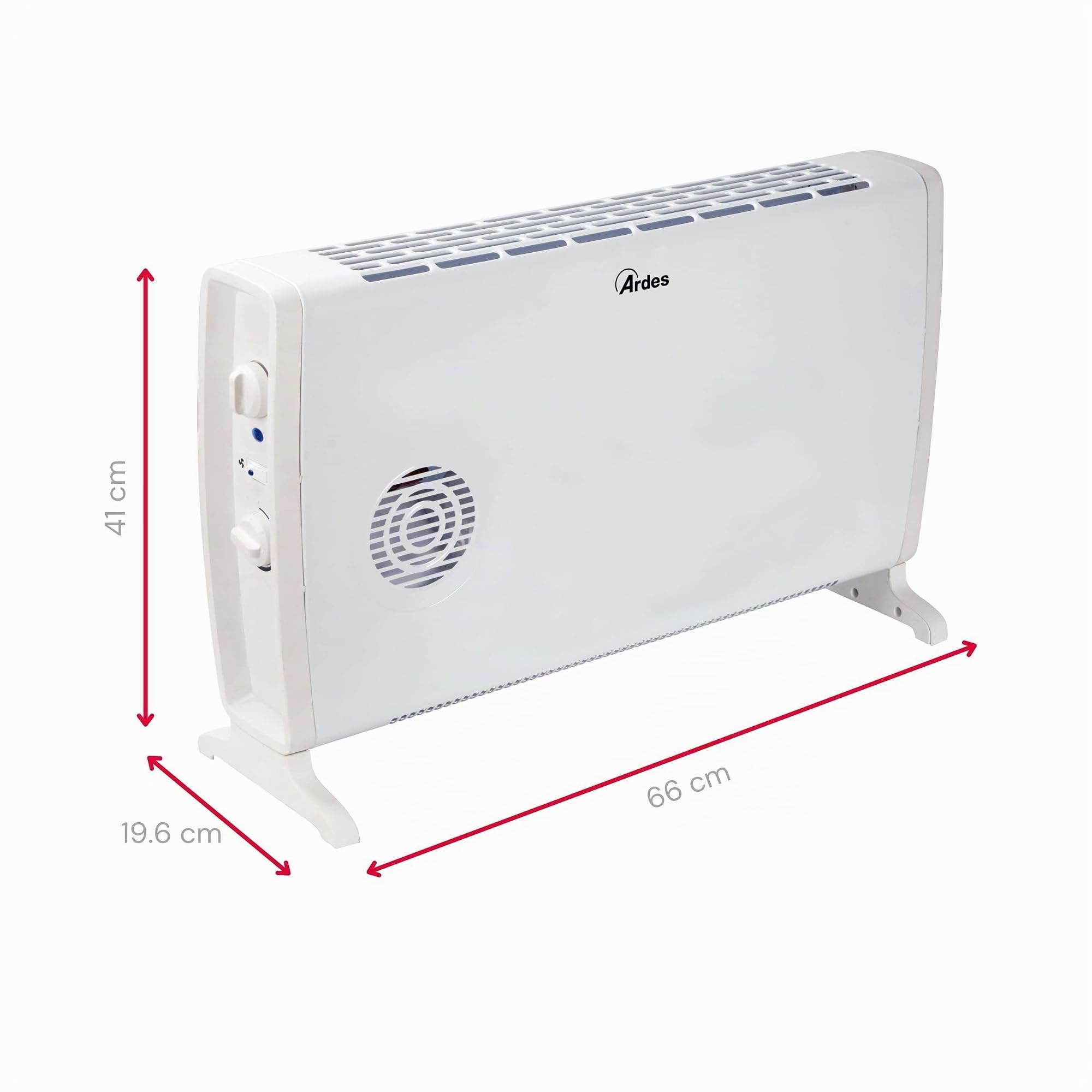 ARDES AR4C05T Termoconvector eléctrico SMOOTHY TIME 1700/2000W, Calentador eléctrico para la calefacción del hogar y la oficina, Termoconvector con temporizador y termostato de 24horas