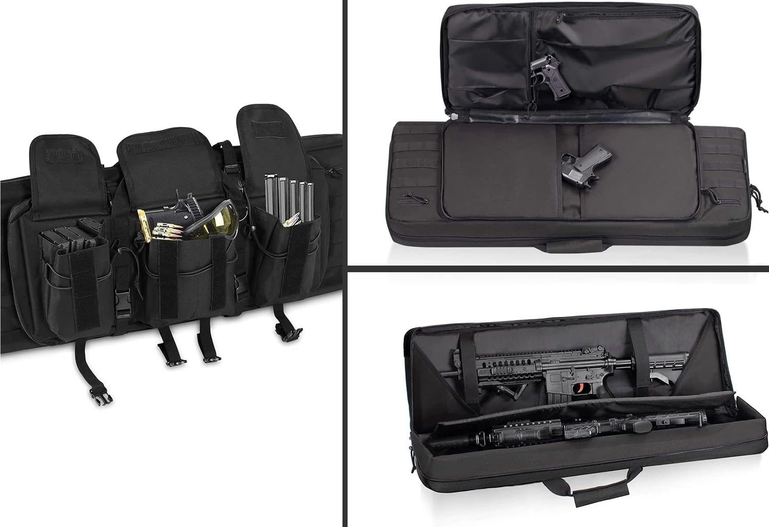 Custodie Per Carabine, 93/108/118/140 Cm Custodia Doppia Per Fucile, Fucile Di Canna Da Pesca Borsa,Fodero Porta Fucili Imbottito, Resistente Impermeabile, Per Conservare Braccia C,140cm/55in