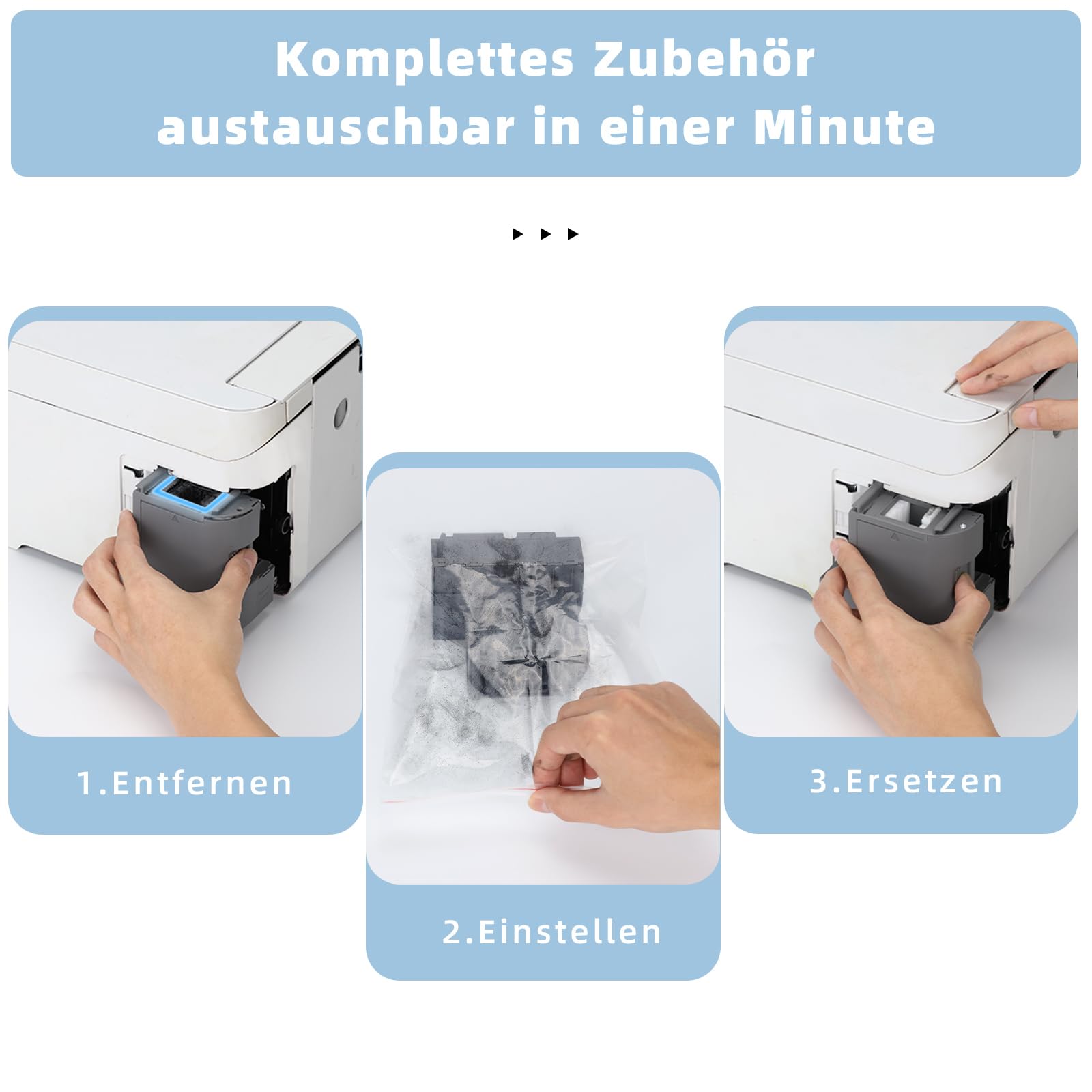 T04D1/T04D100 Wartungsbox Kompatibel für Epson ET-4750 ET-4850 ET-3750 ET-15000 ET-3700 ET-4856 ET-5150 ET-5170 Drucker, Wartungskasten T04D1/T04D100 C13T04D100 Resttintenbehälter, 2 st