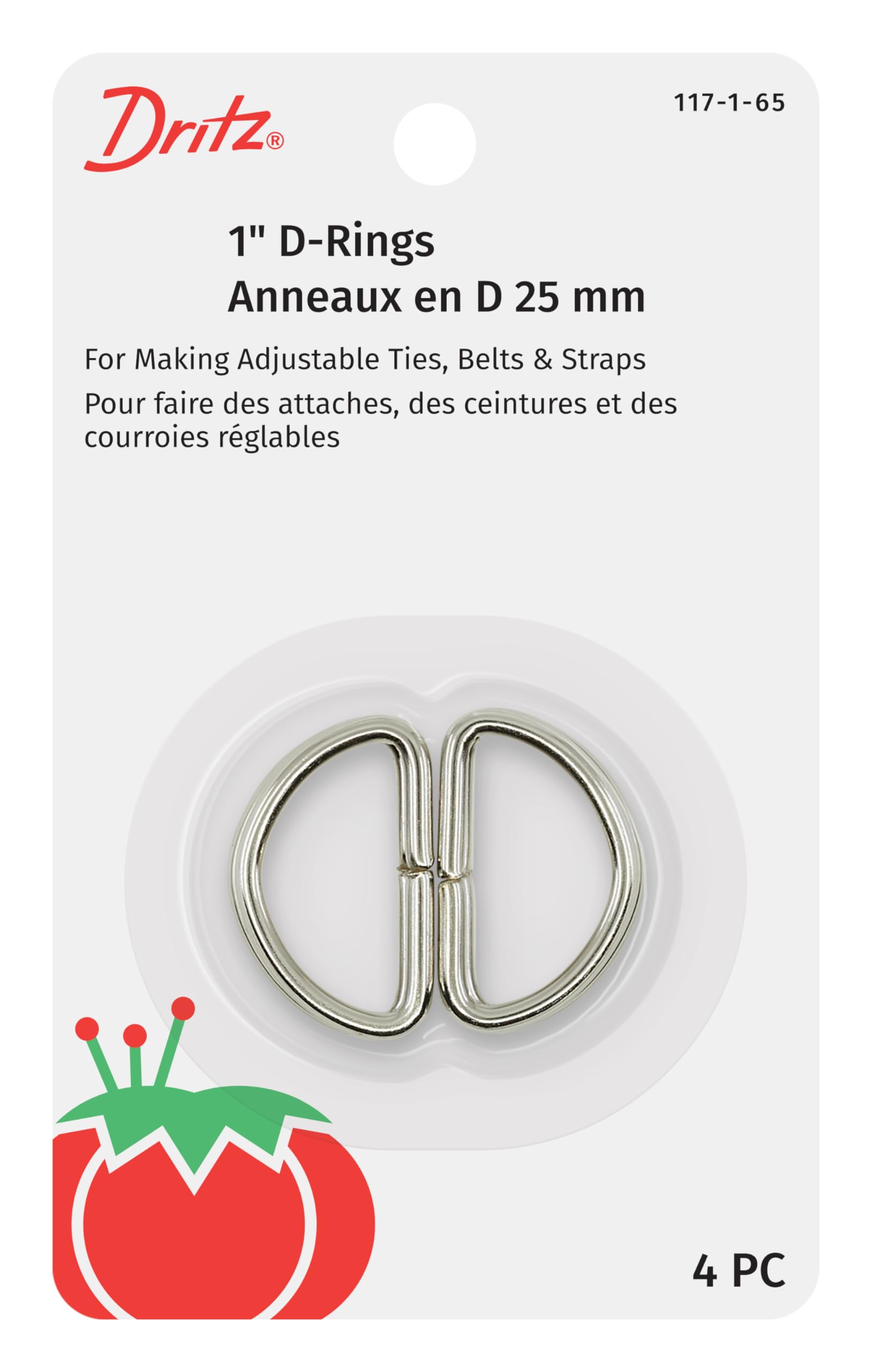 Dritz 1-Inch Nickel D-Rings, main product view