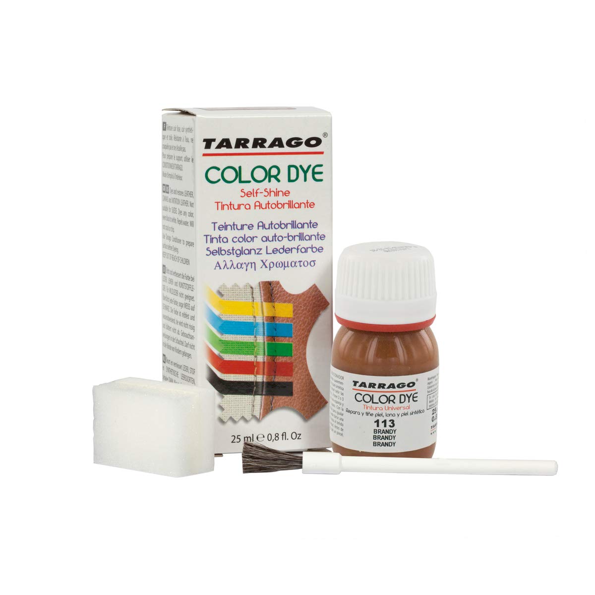 Tinte para Zapatos y Bolsos de Cuero y Textil con Esponja y Brocha | Cubre Rozaduras y Desgastes del Calzado | Gama de 90 colores — view 91