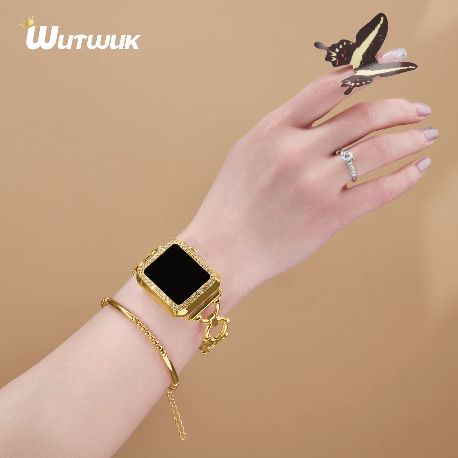 Amazon.co.jp: [wutwuk] Apple Watch ブレスレット ゴールド  