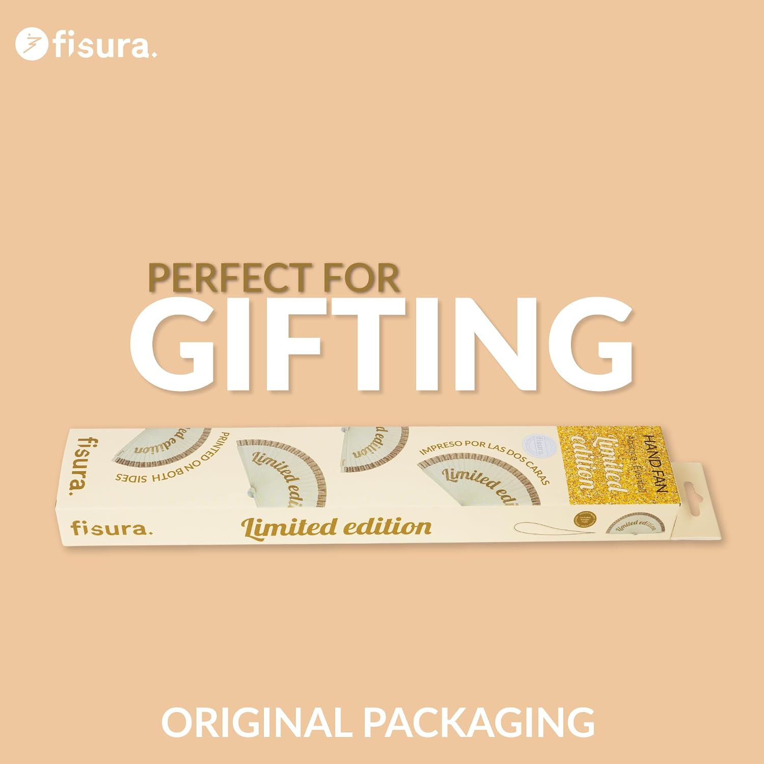 Fisura – Original Reversible Folding Fan.Wooden Handheld Fan for Women. Accessory.