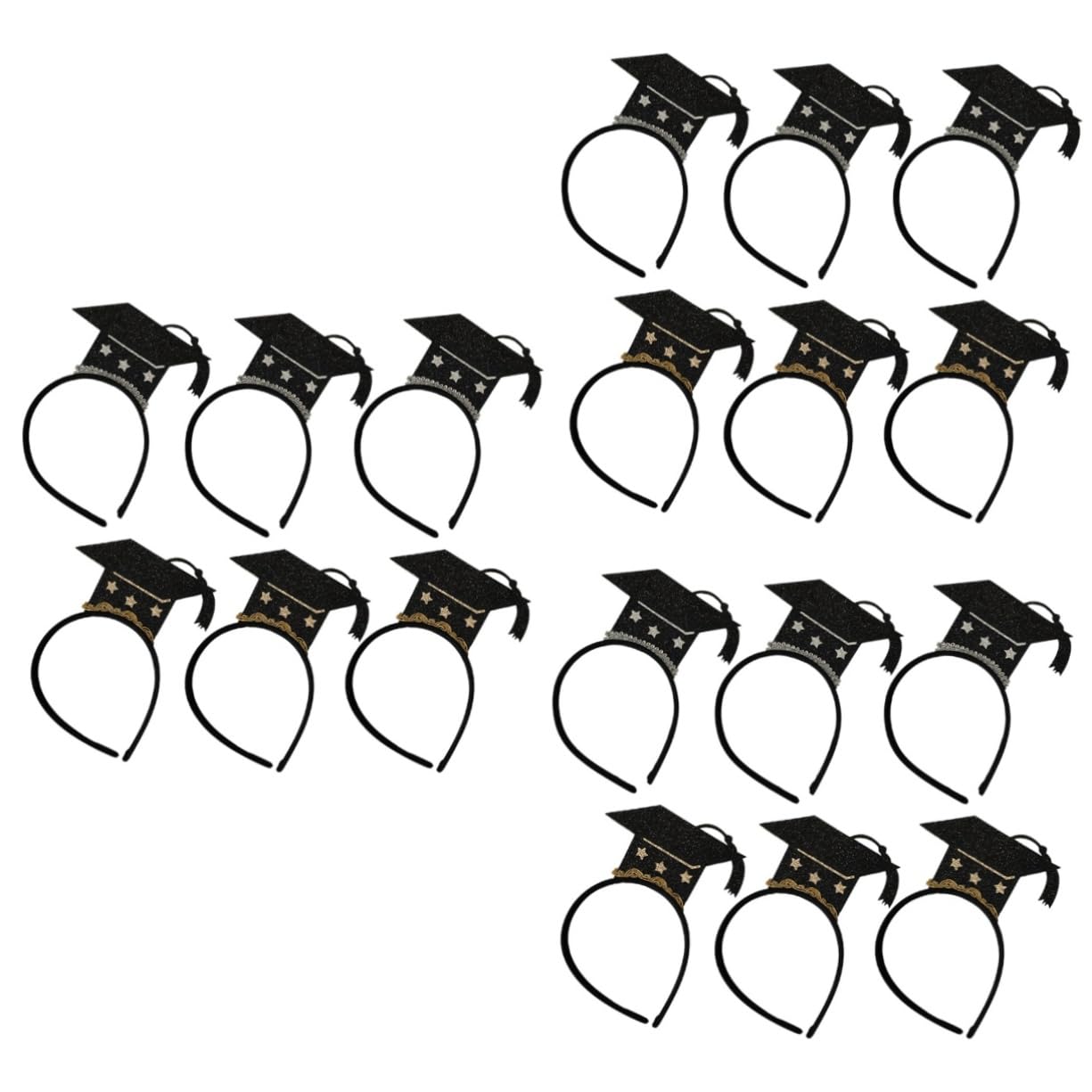 FRCOLOR 3 Set Di Fascia Per Unica Per Laurea Mini Cappello Da Dottore Accessorio Per Glitterato Per Copricapo Da Festa 6 Pezzi * 3